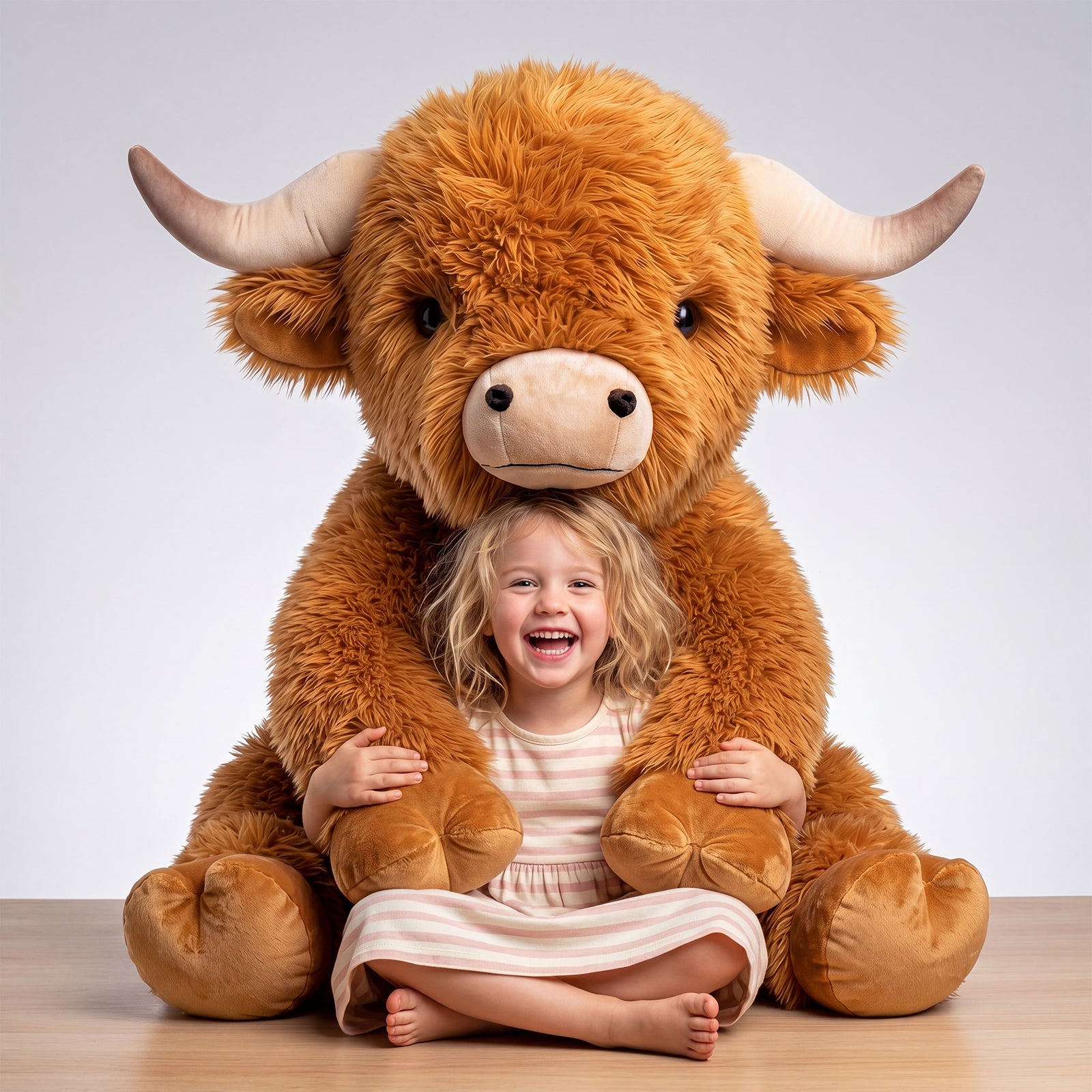 CUCKOOL Adult Massive Highland Cow Stuffed Animals, Giant Cow Plush Toy for Anxiety, Women Kid Bedtime Highland Cattle, Bedtime Cozy Leg-pillow