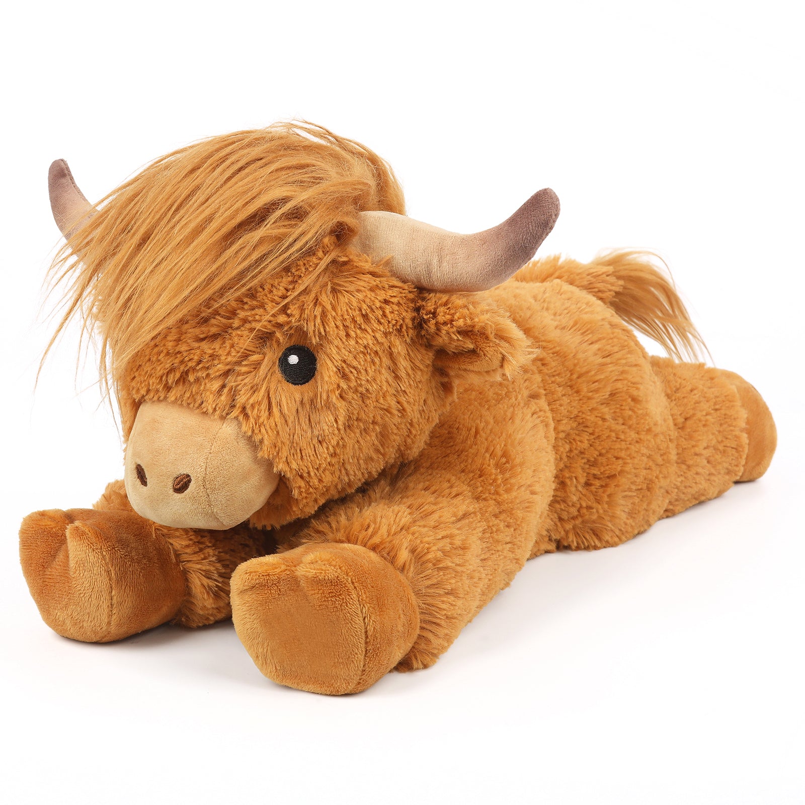 Cuckool Highland Cow Stuffed Animals, Microwavable Stuffed Animal Adorable Fluffy Highland Cow Plush for Warmth, Heatable Coolable Lavender Scent Toy, Cute Soft Plushie Gift for Kids Boy Girl & Adults
