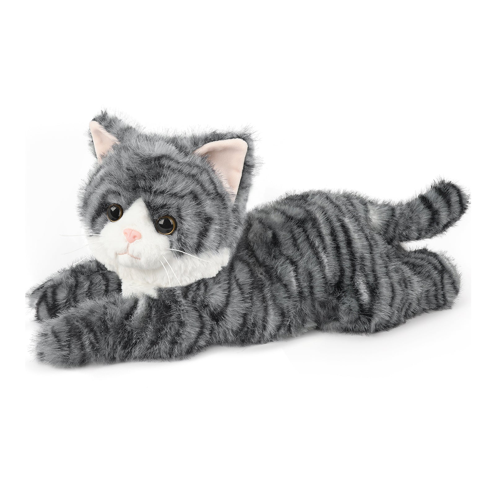 Gray Tabby Cat Stuffed Animals, Microwavable Stuffed Animal Adorable Fluffy Cat Plush for Warmth & Comfort, Heatable & Coolable Lavender Scent Cat Toys, Cute Soft Plushies Cat Gifts for Kids & Adults