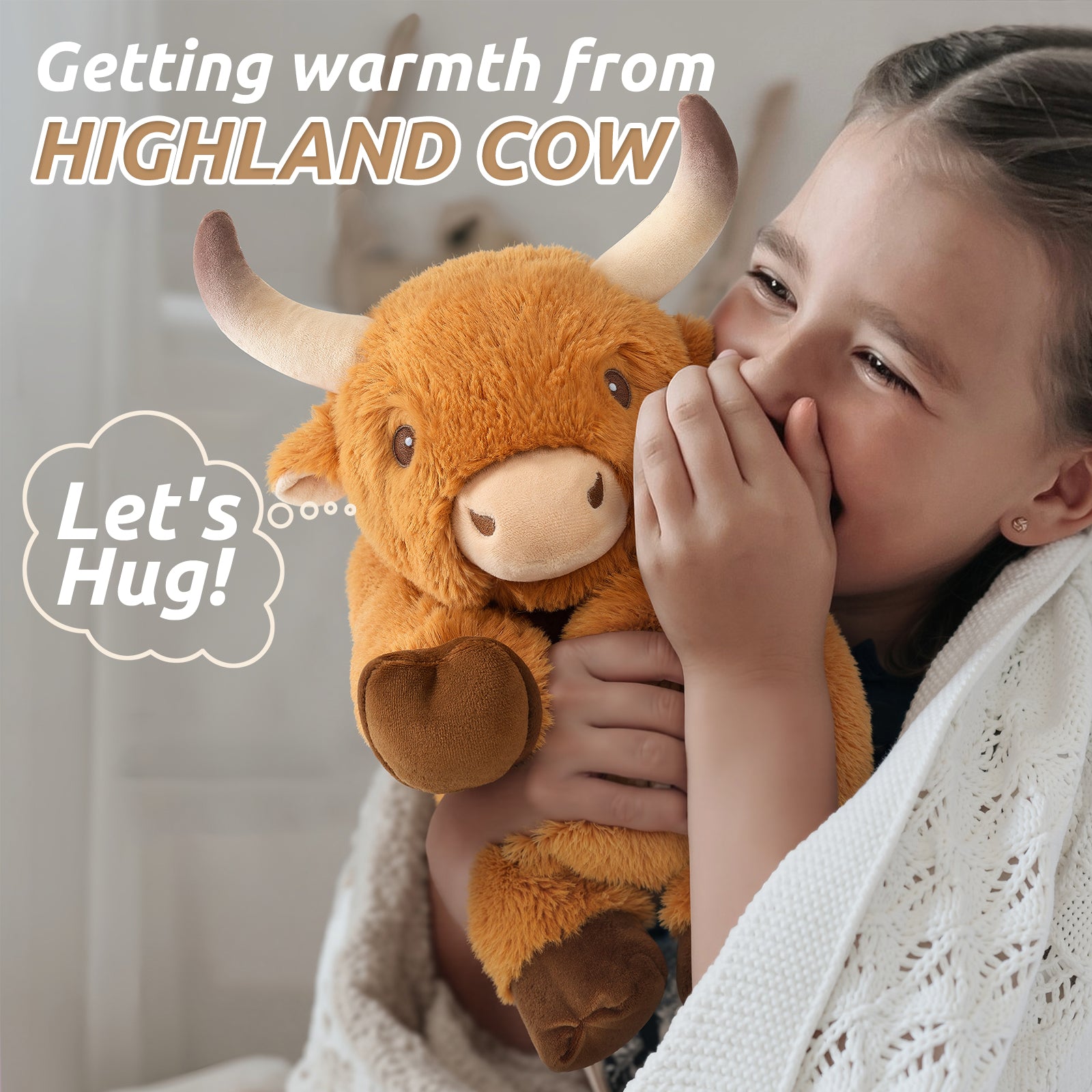 Cuckool Bull Stuffed Animals, Microwavable Stuffed Animals Adorable Fluffy Bull Plush for Warmth & Comfort, Heatable Coolable Lavender Scent Toys, Cute Soft Plushies Gift for Kids Boys Girls & Adults
