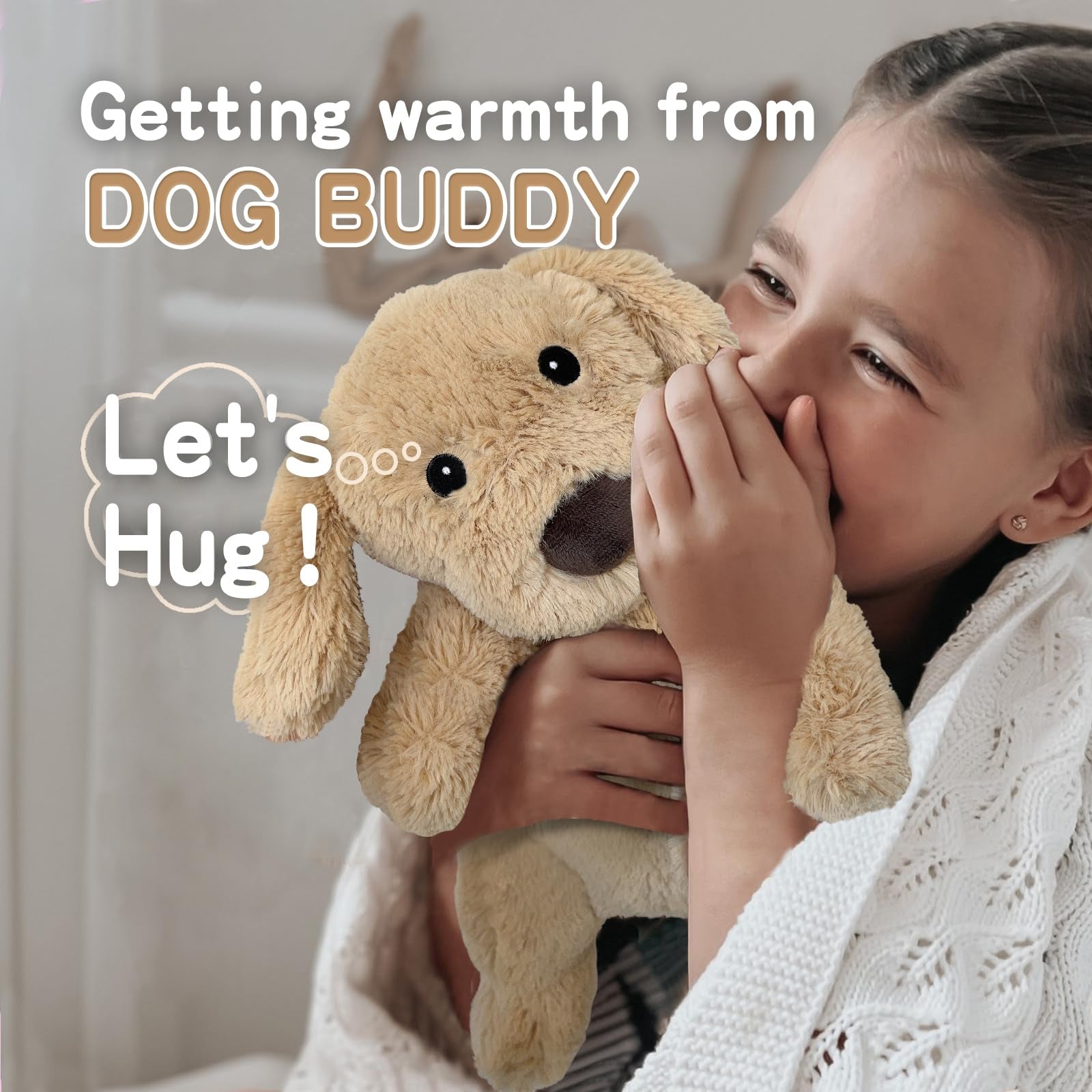 Dog Stuffed Animals, Microwavable Stuffed Animal Adorable Fluffy Puppy Plush for Warmth, Heatable Coolable Lavender Scent Puppy Plush Toy, Cute Soft Dog Plushies for Kids Adults Gift, Golden Retriever
