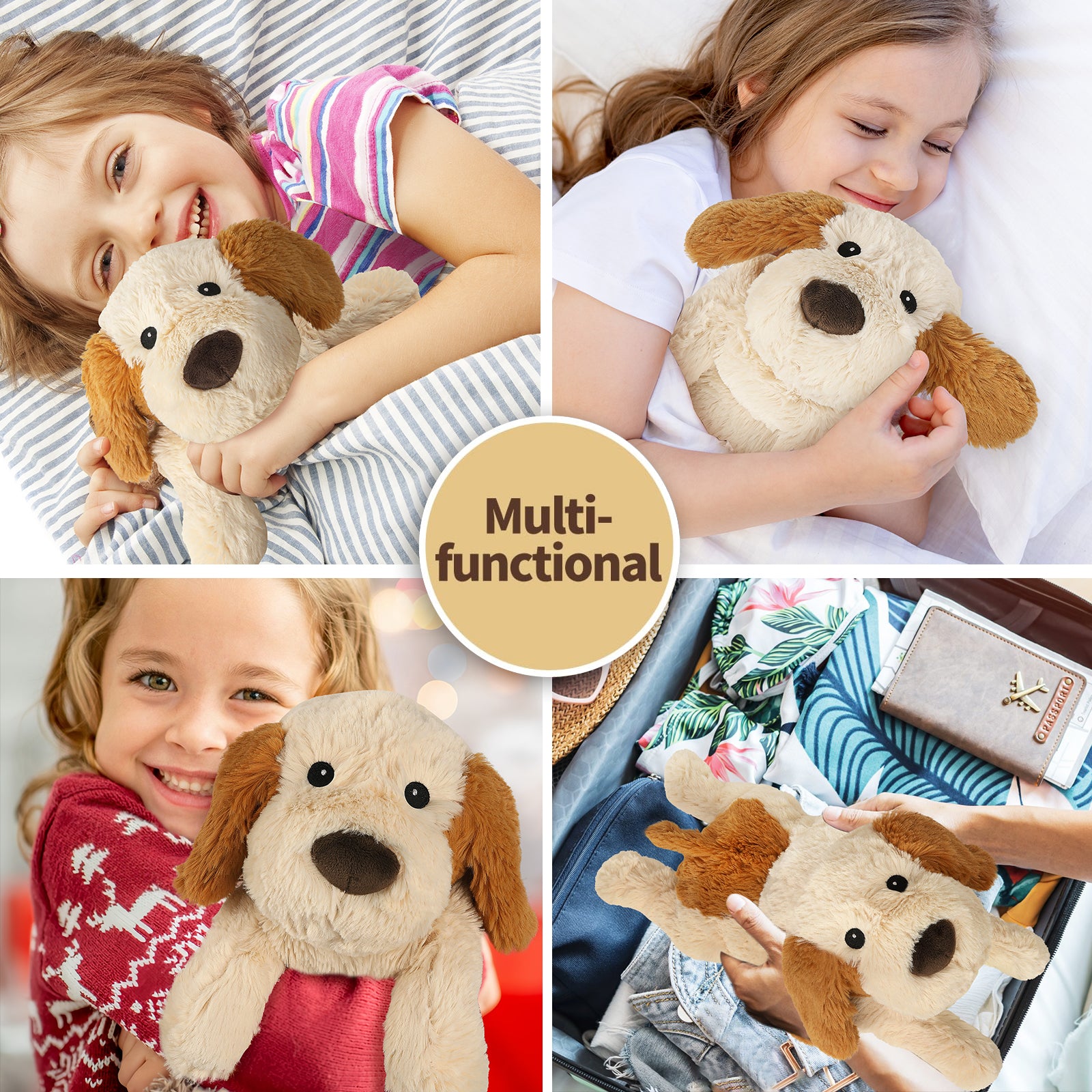 Puppy Stuffed Animals, Microwavable Stuffed Animal Adorable Fluffy Dog Plush for Warmth, Heatable & Coolable Lavender Scent Puppy Plush Toys, Cute Soft Dog Plushies for Kids & Adults Girls Boys Gifts