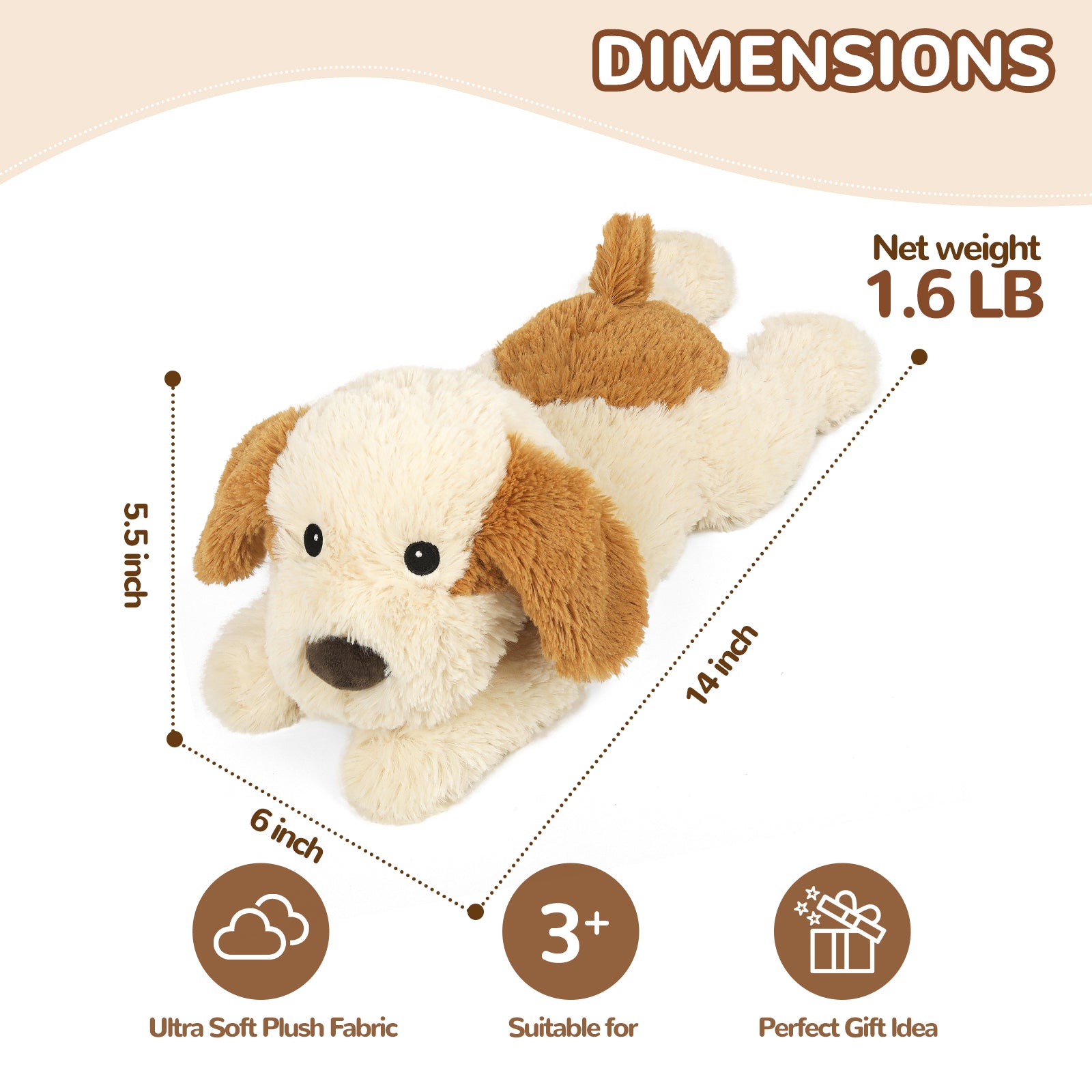 Puppy Stuffed Animals, Microwavable Stuffed Animal Adorable Fluffy Dog Plush for Warmth, Heatable & Coolable Lavender Scent Puppy Plush Toys, Cute Soft Dog Plushies for Kids & Adults Girls Boys Gifts