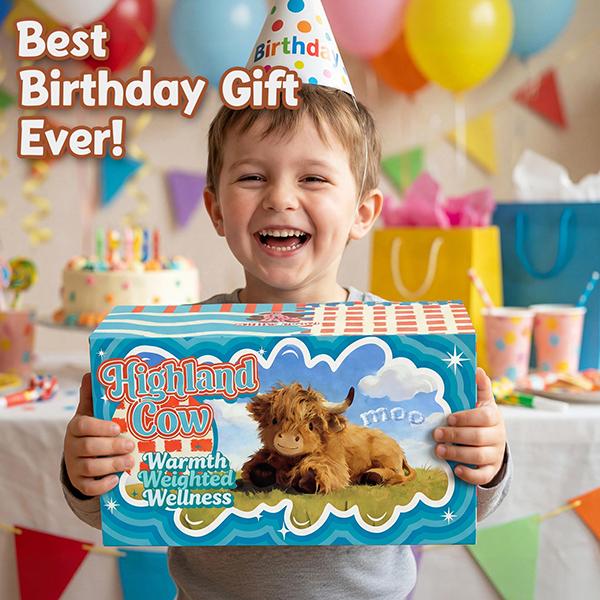 CUCKOOL 25" | 4.5 Lbs Weighted Highland Cow Plush with Washable Cover, Unscented Microwavable Stuffed Animal for Kids Adults, Heatable Coolable Highland Cows Plushie Gift for Birthday, Christmas