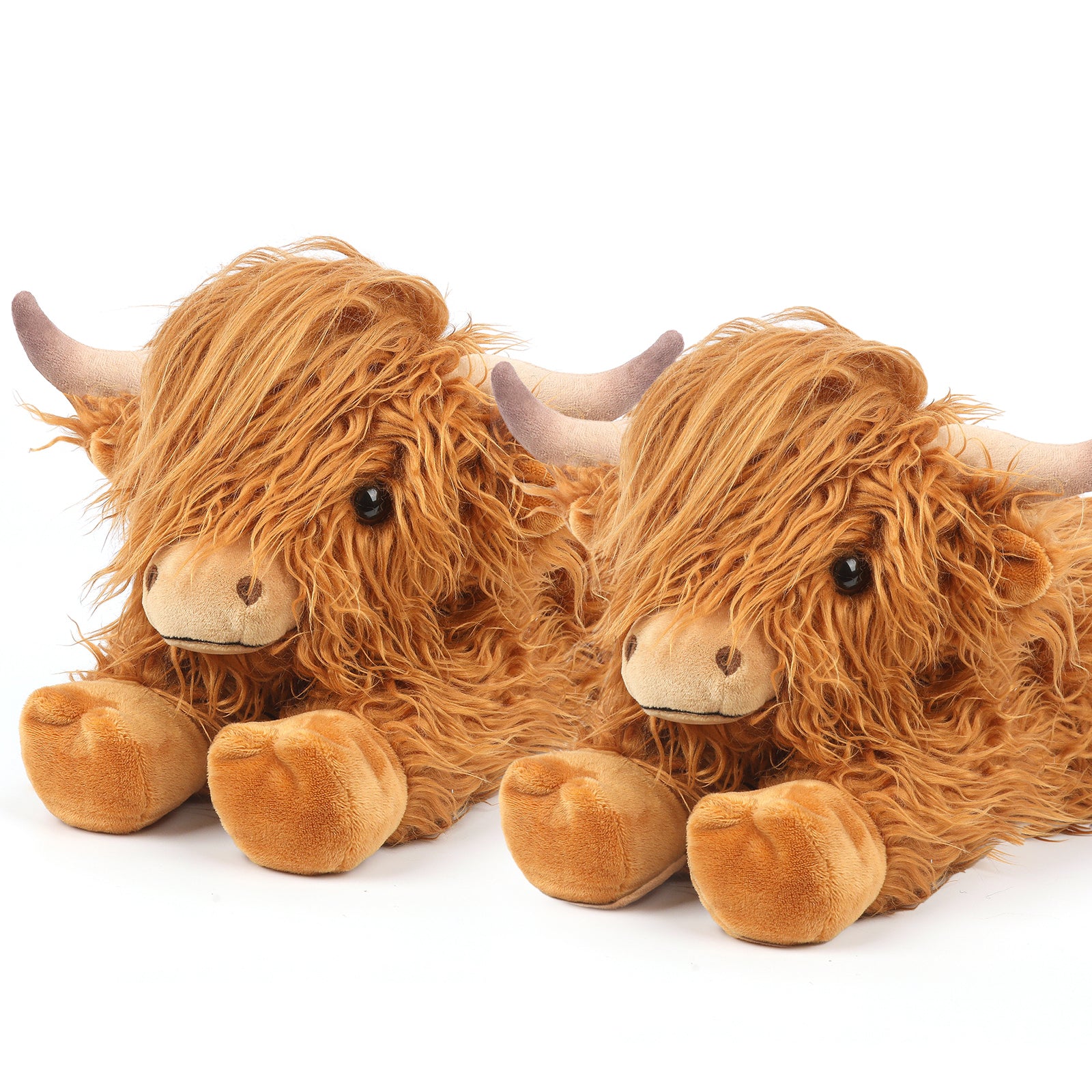 2Pcs Highland Cow Stuffed Animals, Microwavable Stuffed Animal Adorable Fluffy Highland Cow Plush for Warmth, Heatable Coolable Lavender Scent Toy, Cute Soft Plushies Gift for Kids Boys Girls & Adults